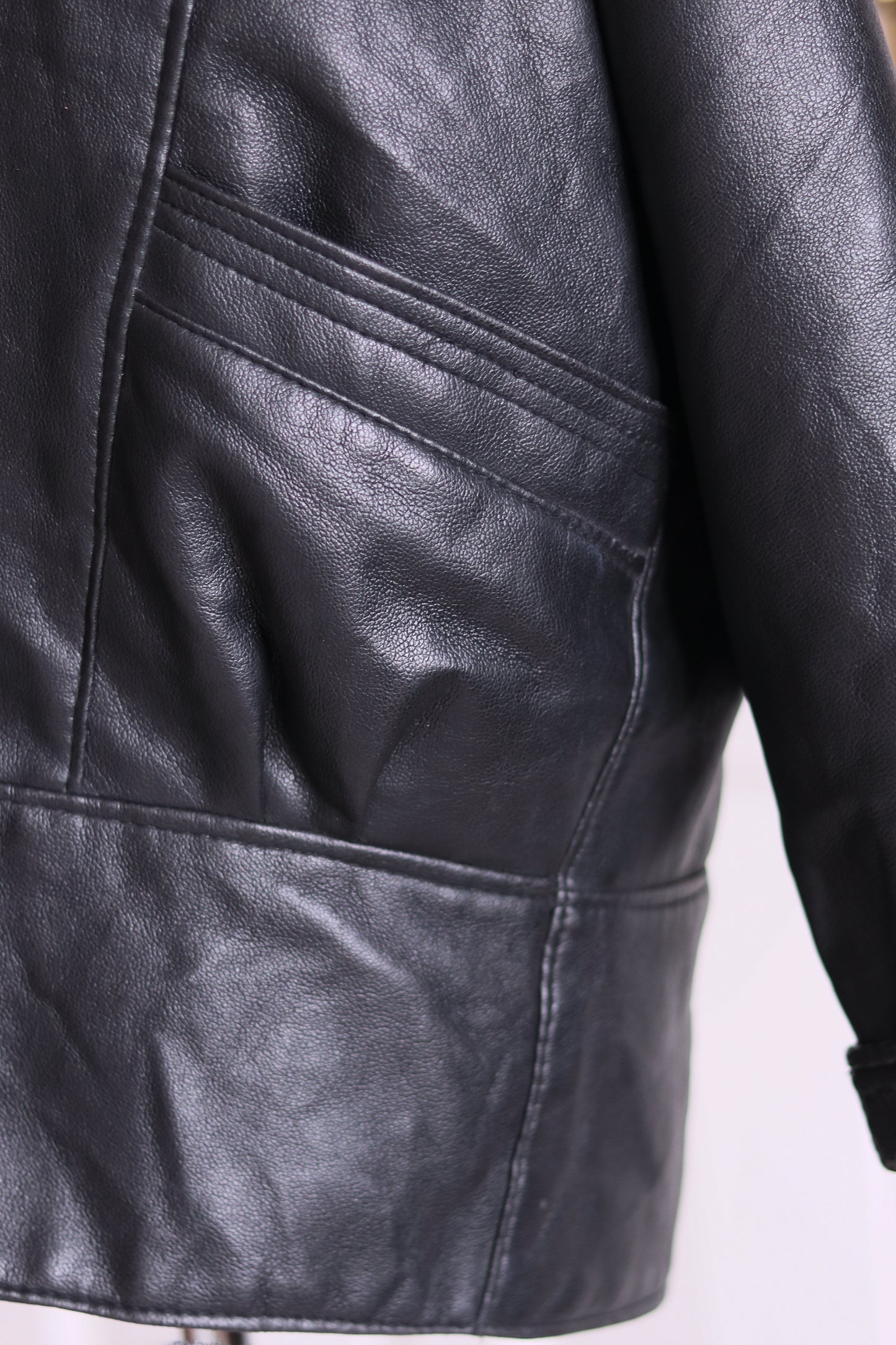 Blouson cuir matelassé