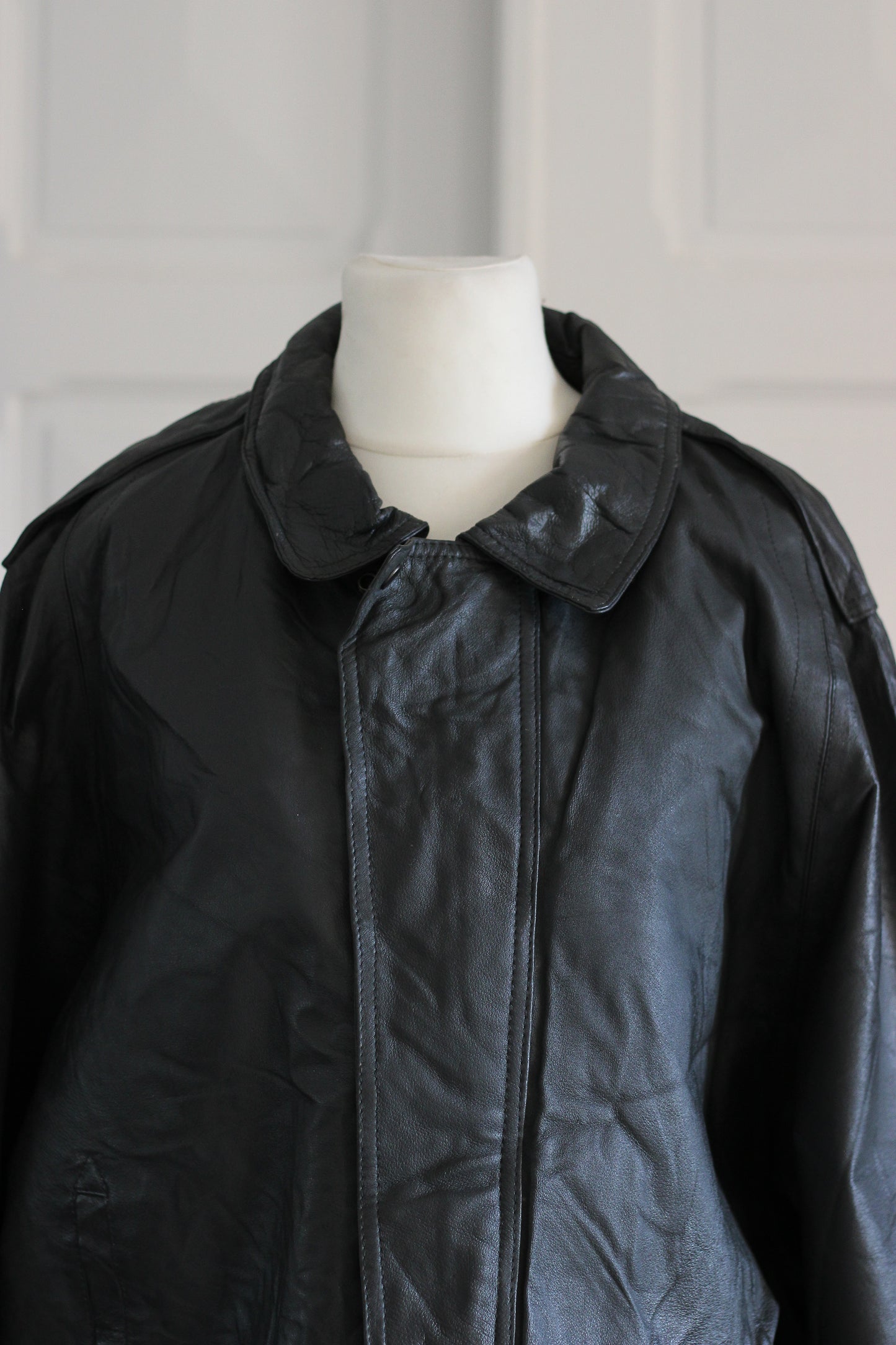 Markasion veste cuirt ovarsize gris anthracite