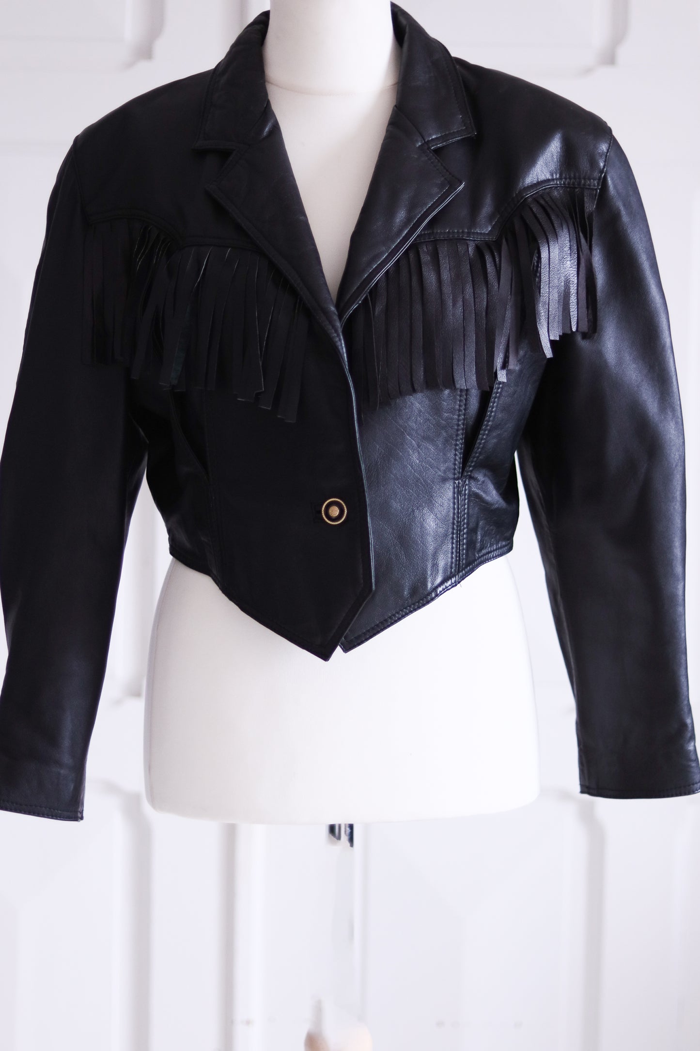 Blouson court à franges made in italy