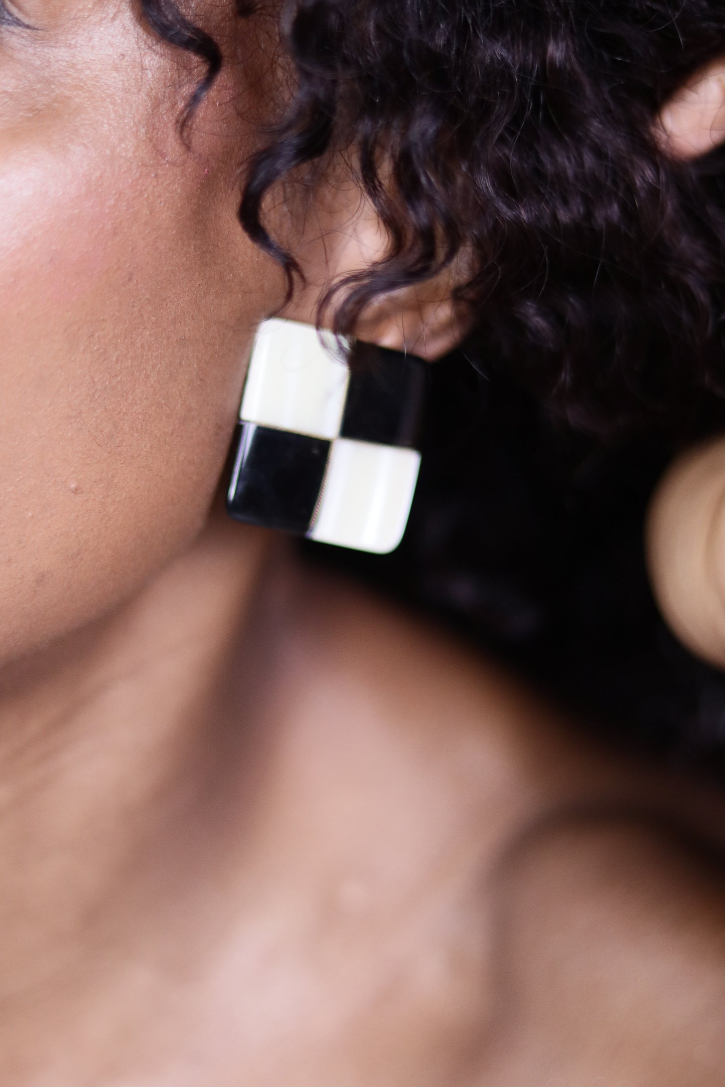 Boucles d'oreilles damier