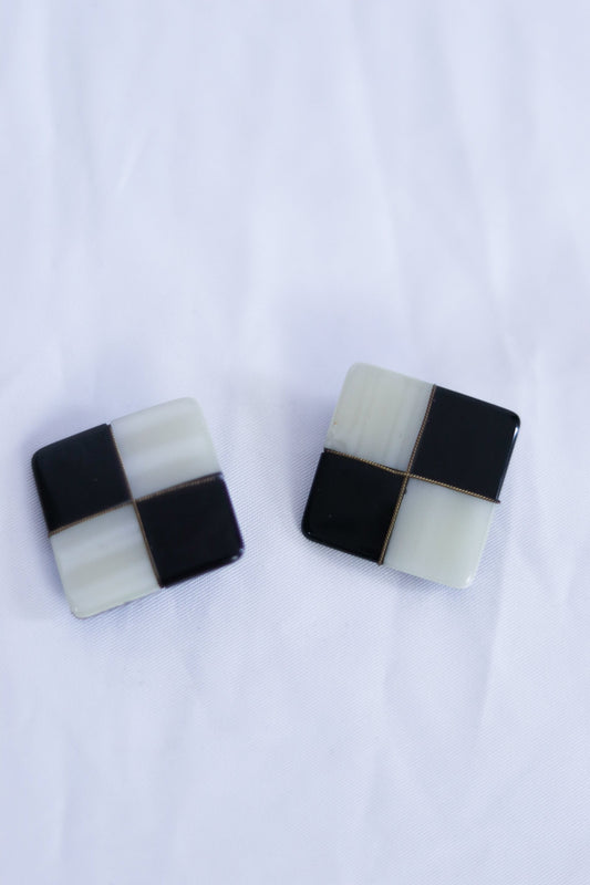 Boucles d'oreilles damier