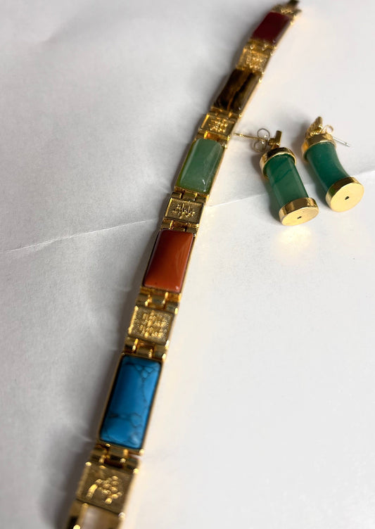 Parure bracelet et boucles d'oreilles