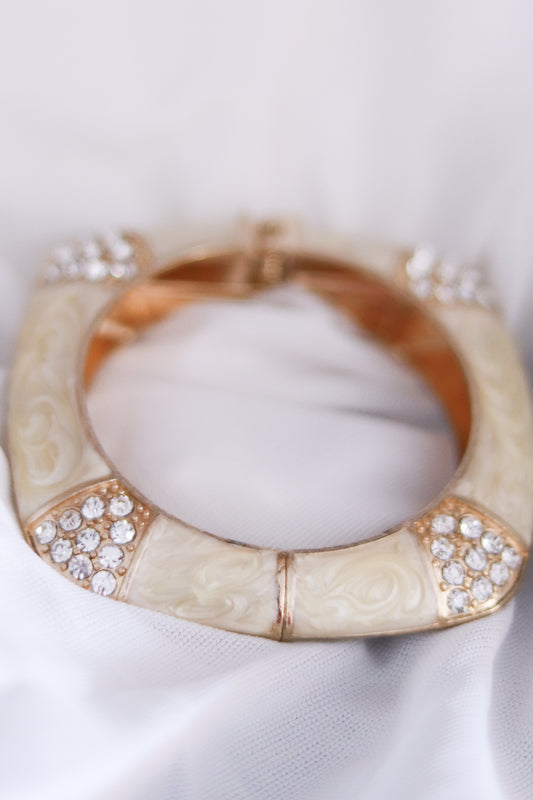 Bracelet vintage carré et strass