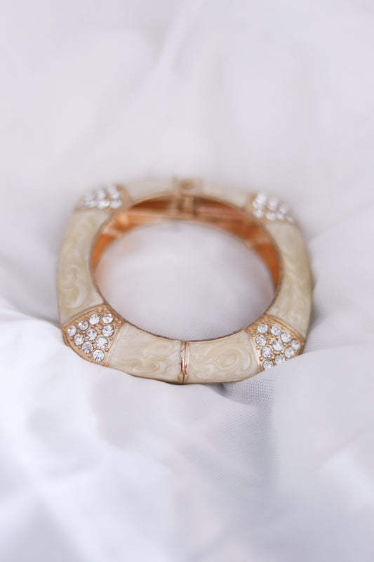 Bracelet vintage carré et strass