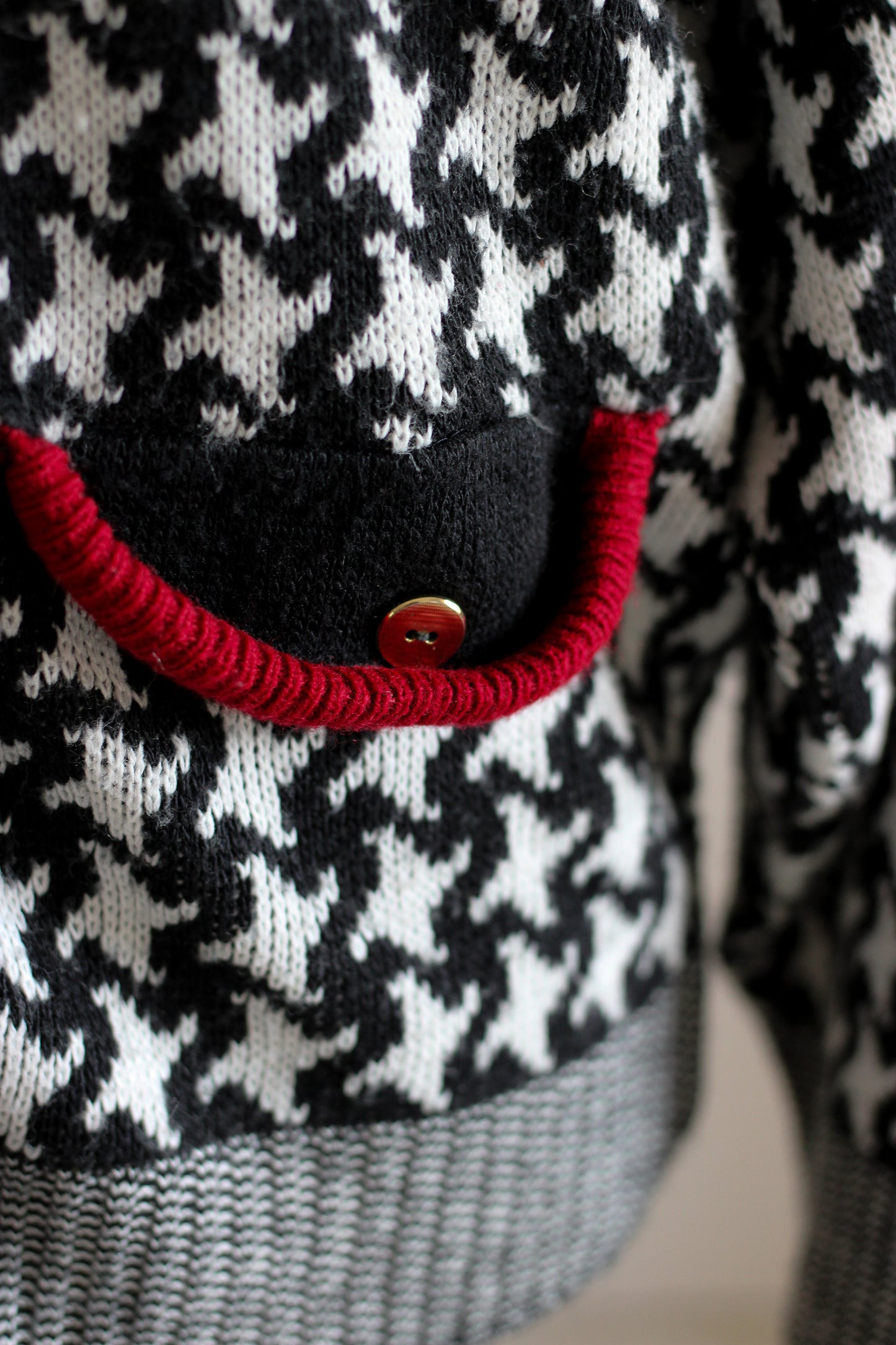 Cardigan vintage motif pied-de-poule