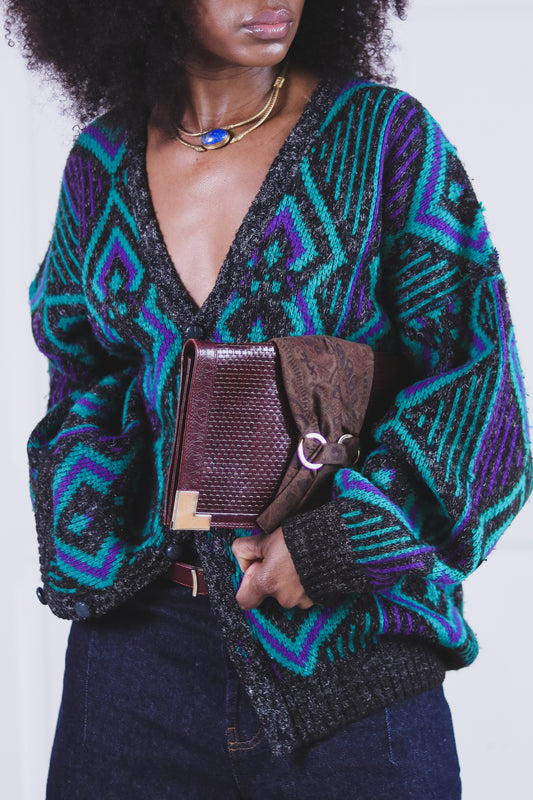 Pochette oversize cuir