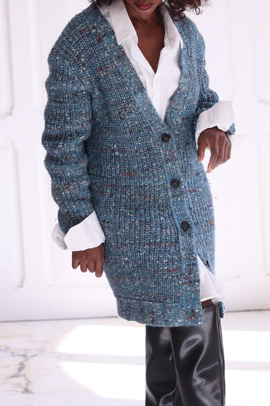 Gilmar long gilet en laine et alpaga