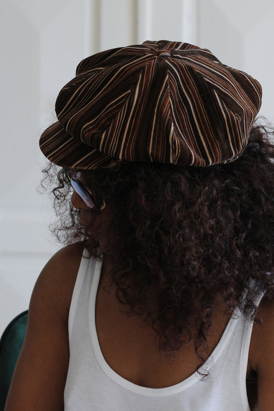 Casquette gavroche en velours de coton