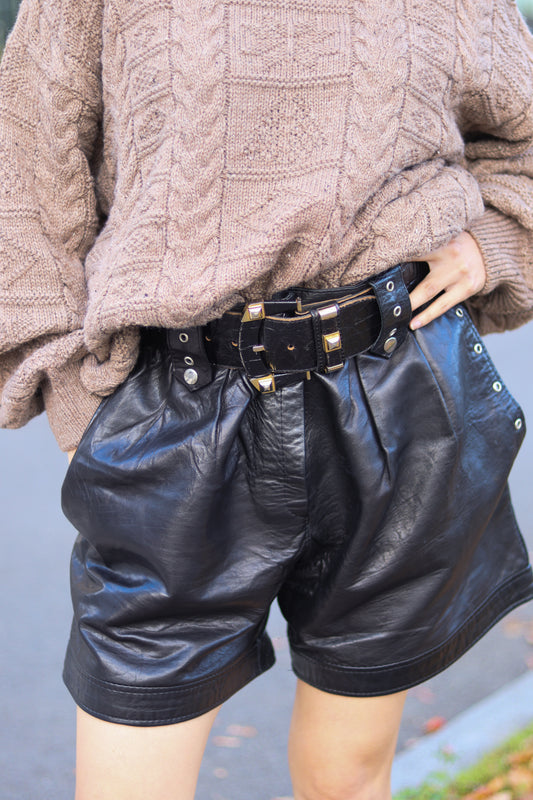 Ceinture vintage len cuir croco