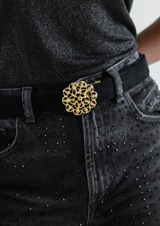 Ceinture en cuir daim