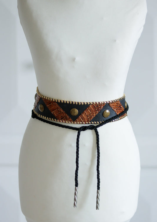 Ceinture cuir et métal