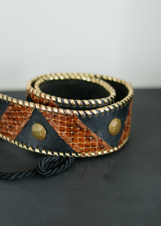 Ceinture cuir et métal