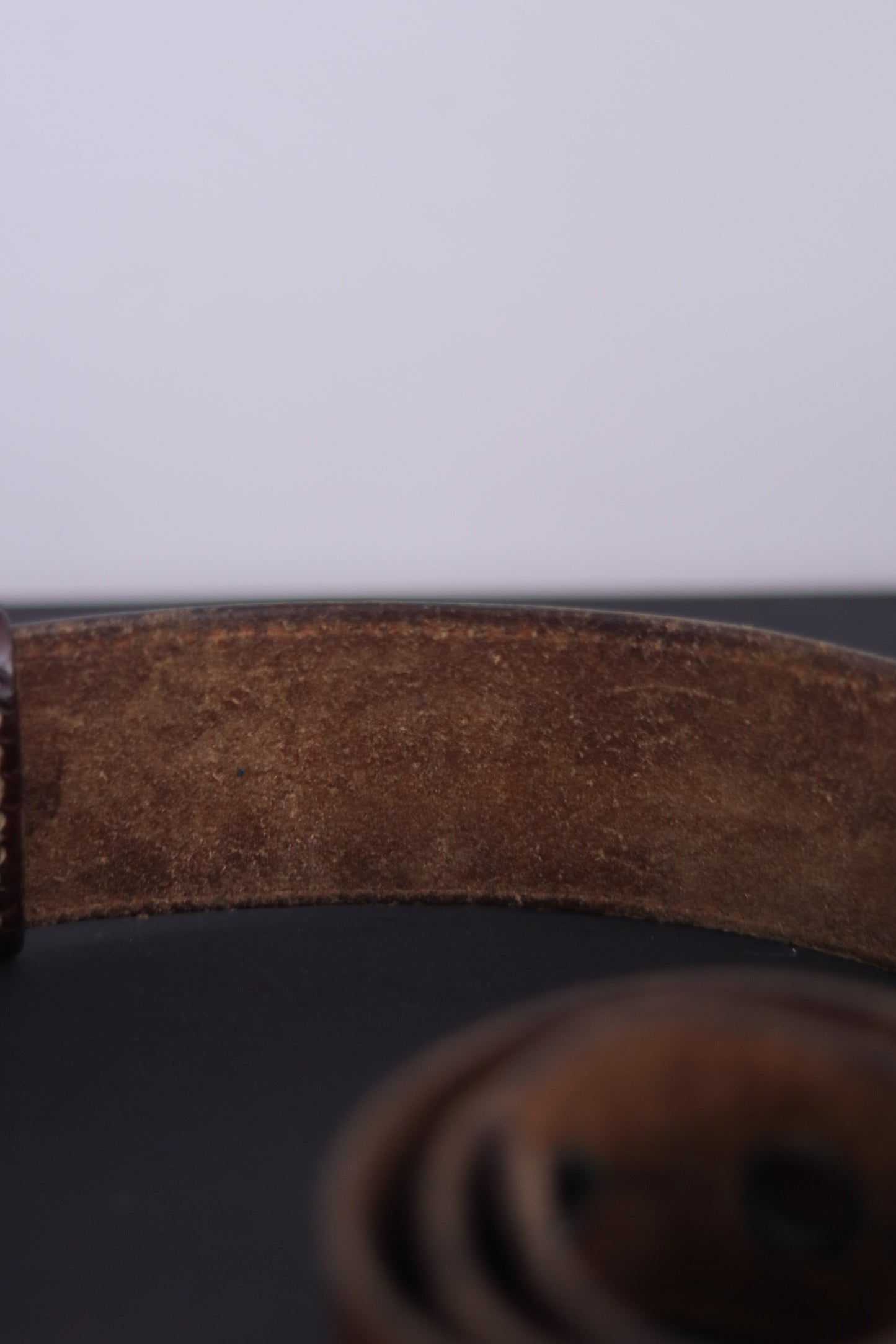 Ceinture cuir marron artisanale