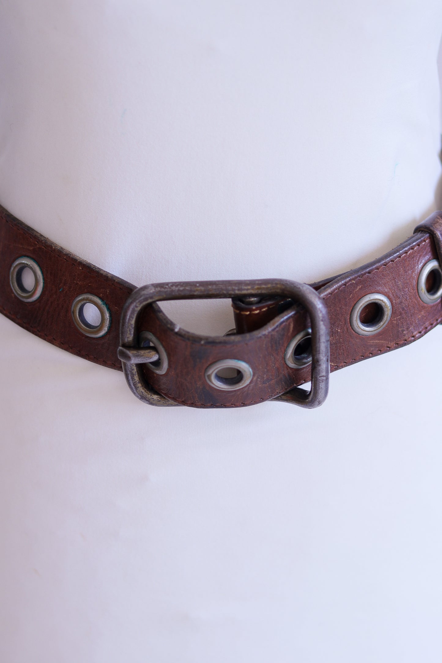 Ceinture cuir marron artisanale