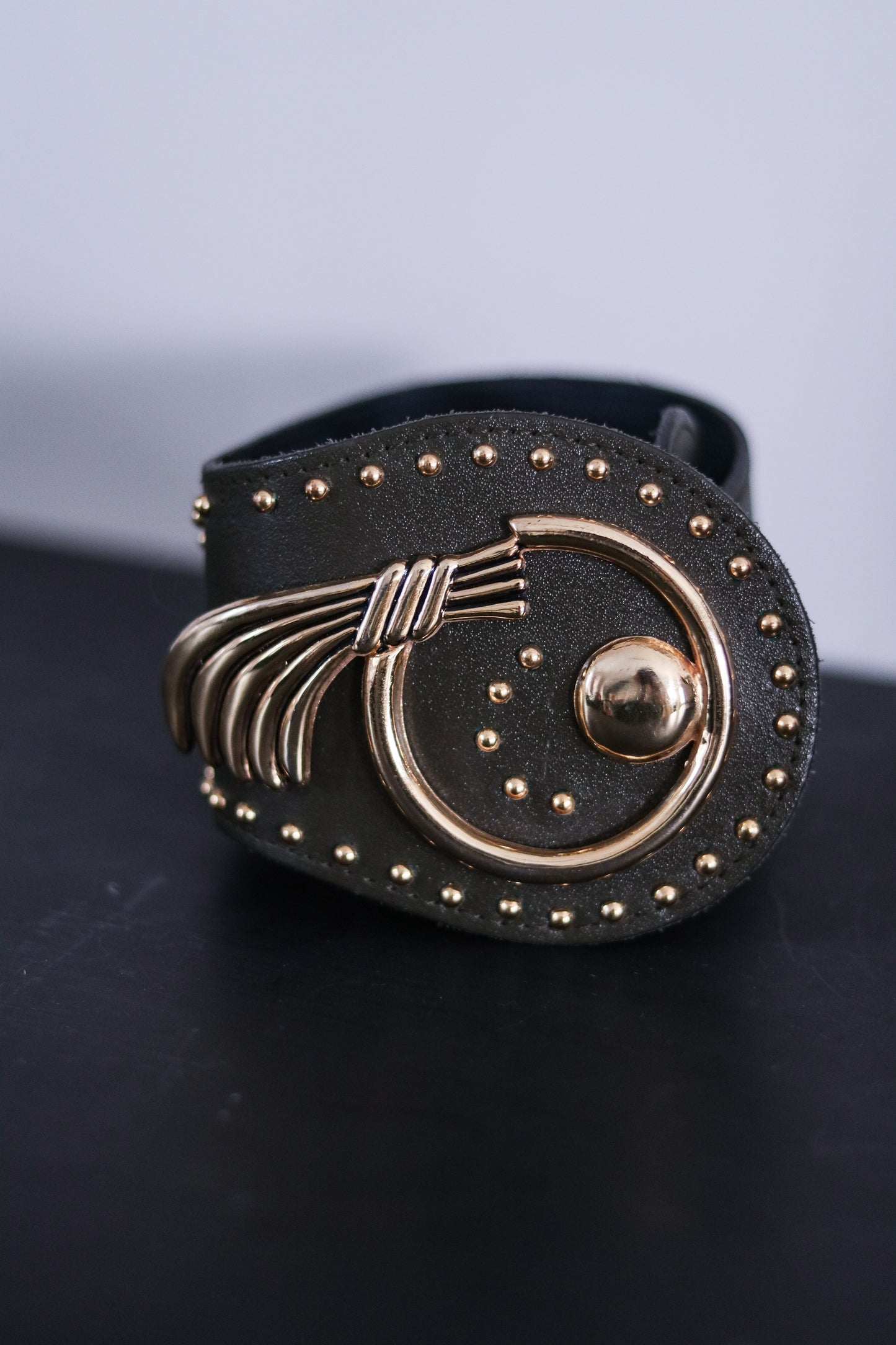 Ceinture large vintage vert