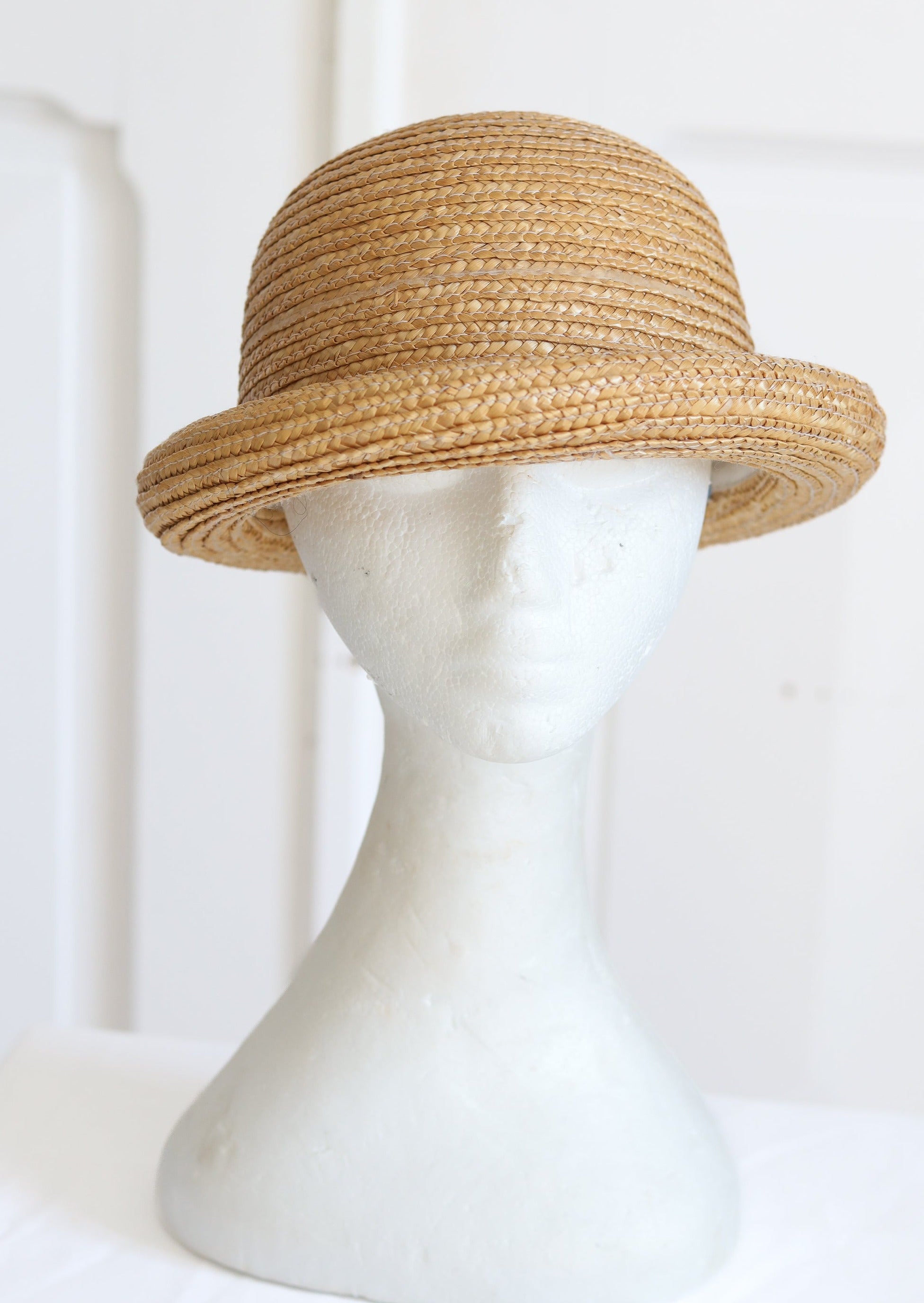 Chapeau En Paille Vintage Beige - Taille Unique - Chapeau De Soleil Pour Femme