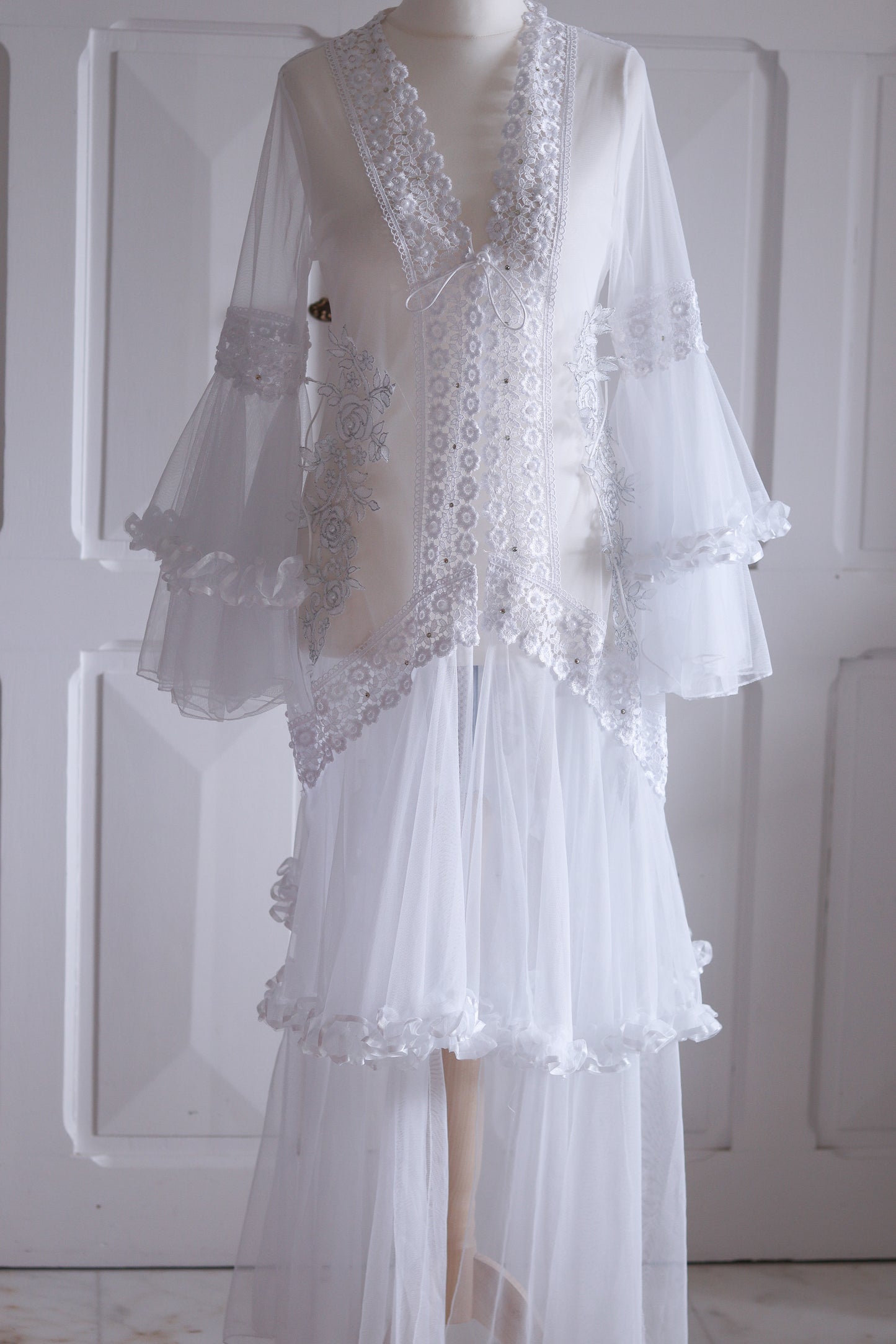 Chemise de nuit longue transparent