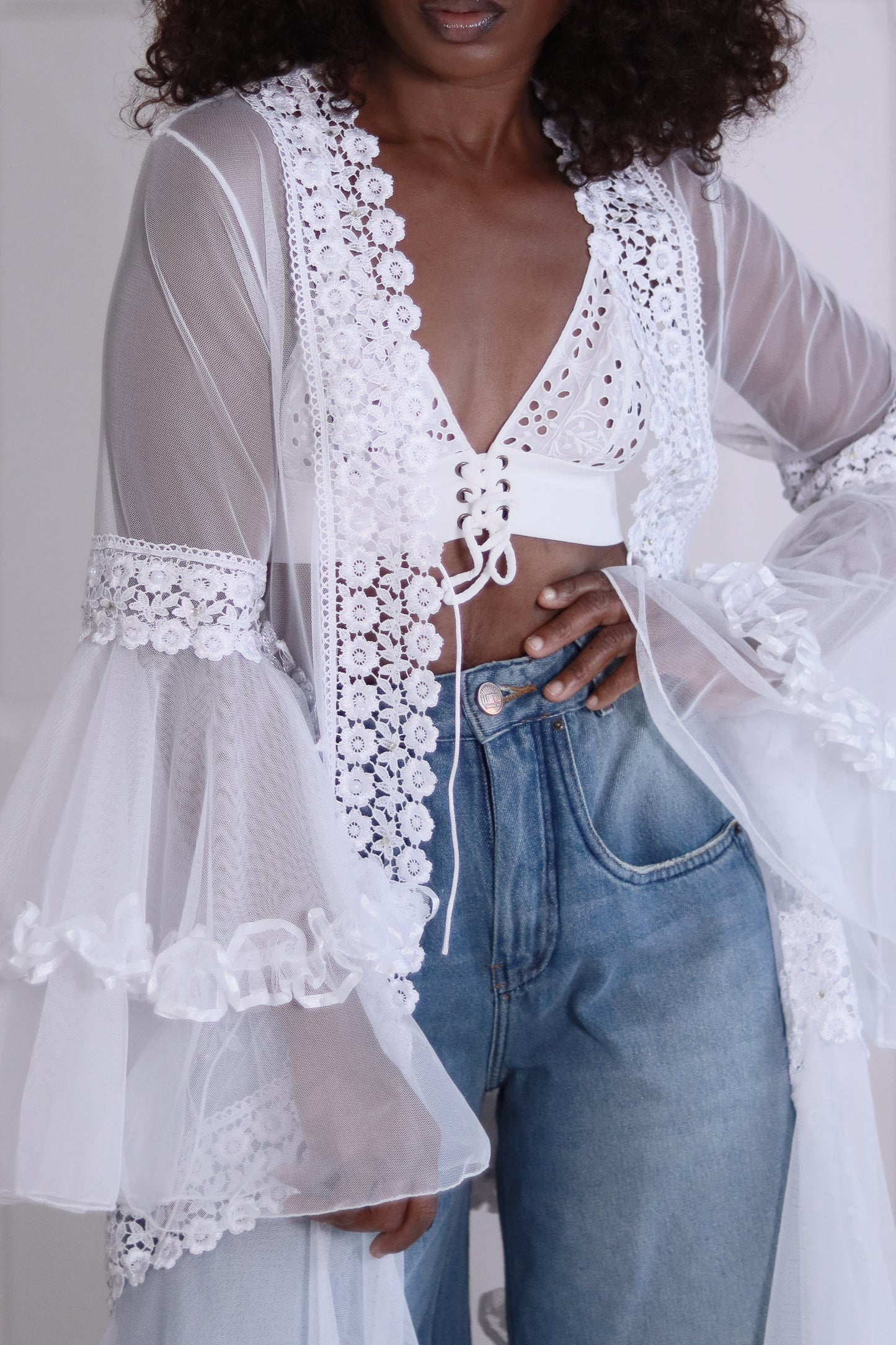 Chemise de nuit longue transparent