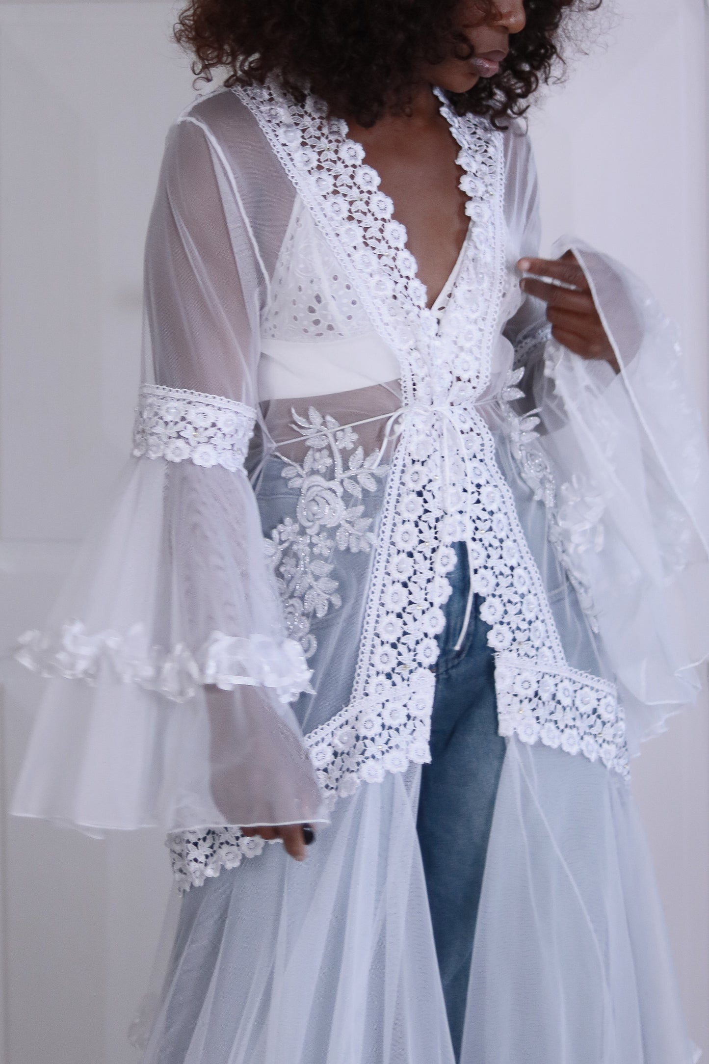 Chemise de nuit longue transparent