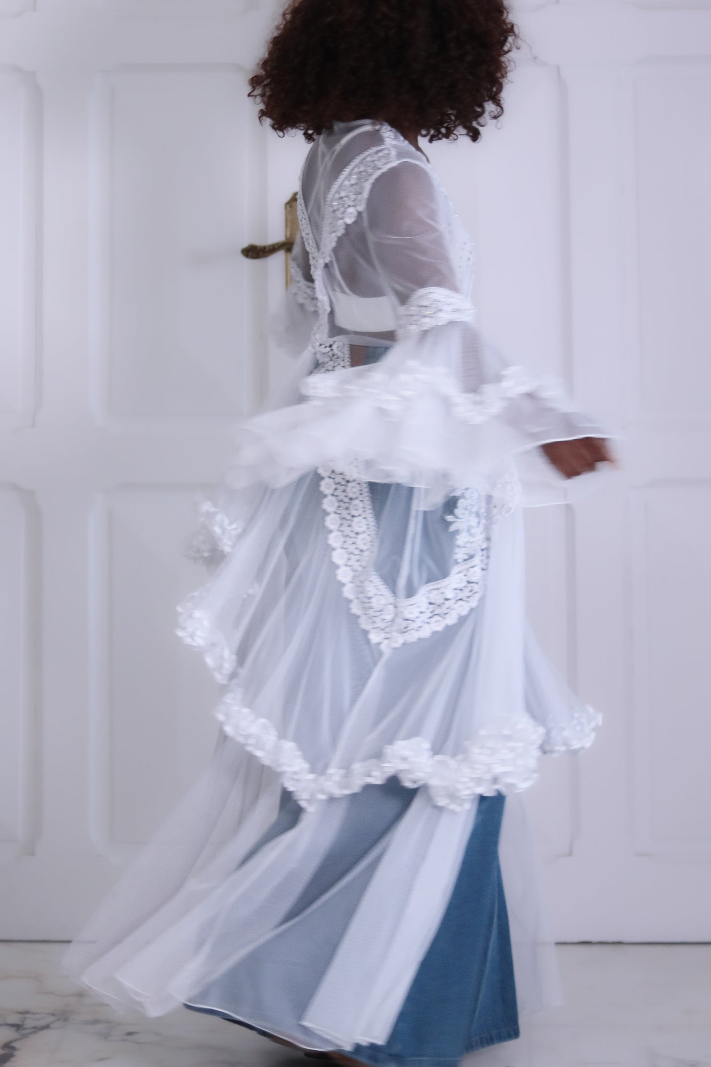 Chemise de nuit longue transparent