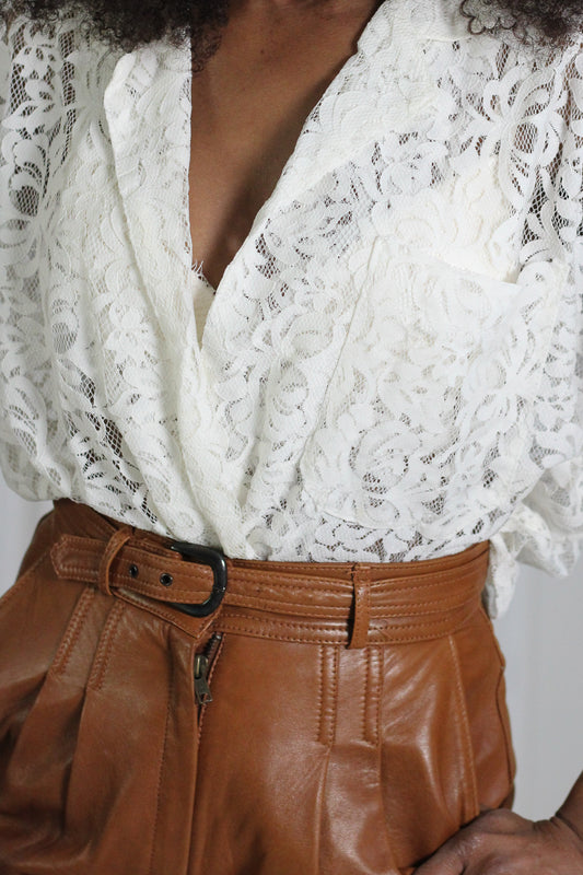 Fait main chemisier en dentelle