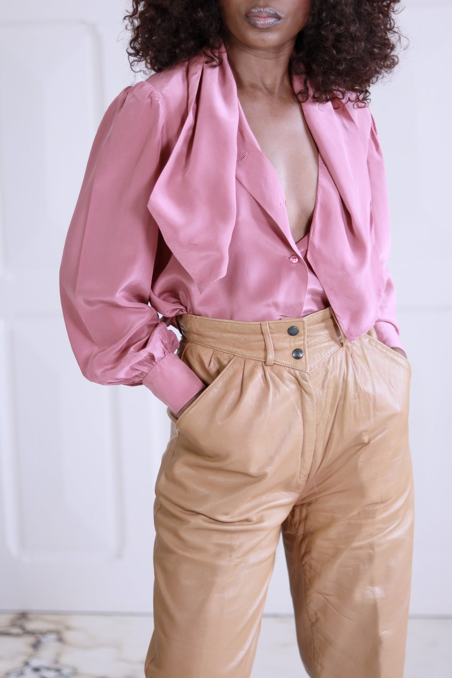 Pantalon cuir années 1980
