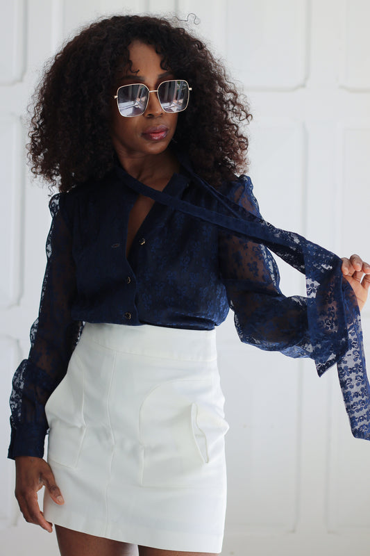 Chemisier vintage en dentelle