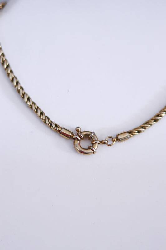 Collier doré torsadé vintage