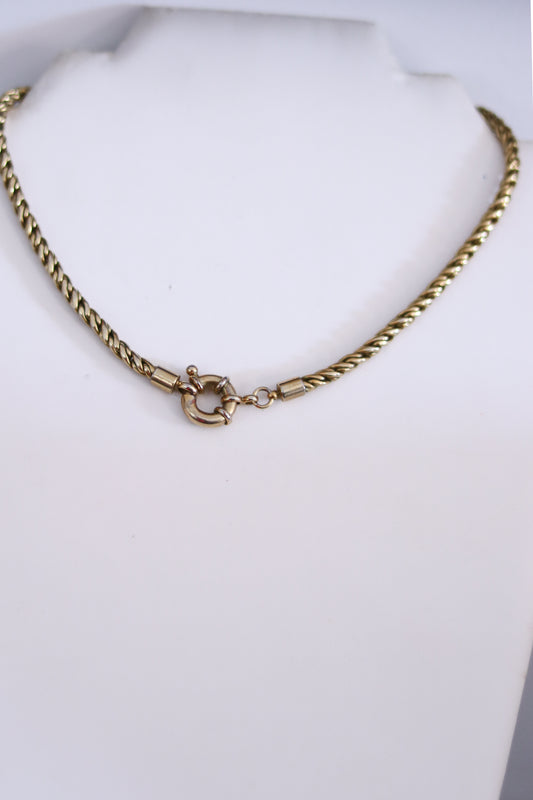 Collier doré torsadé vintage