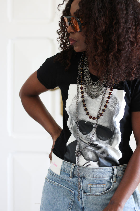 Collier brun grenat à perles rondes