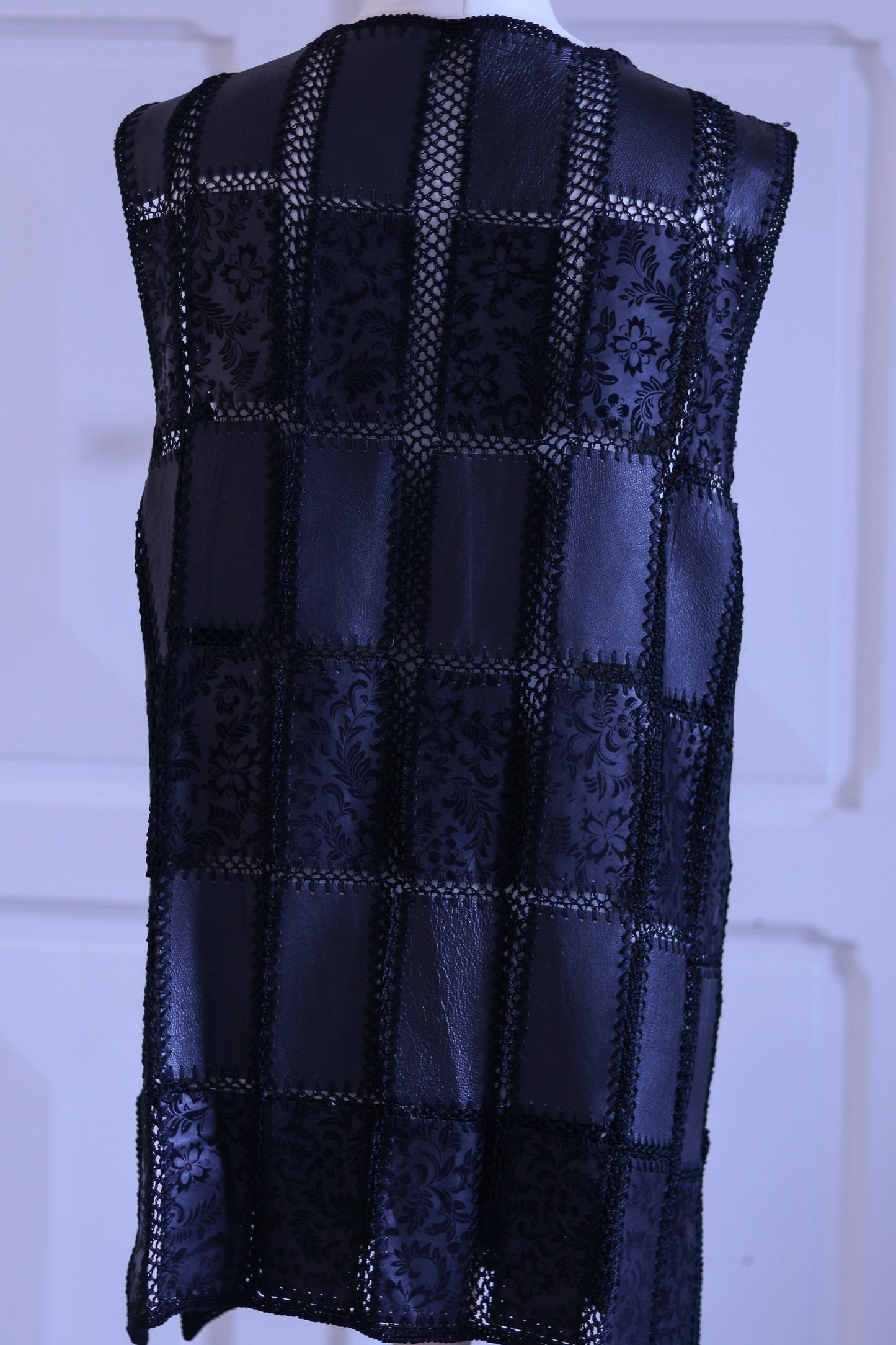 Gilet cuir et tricot