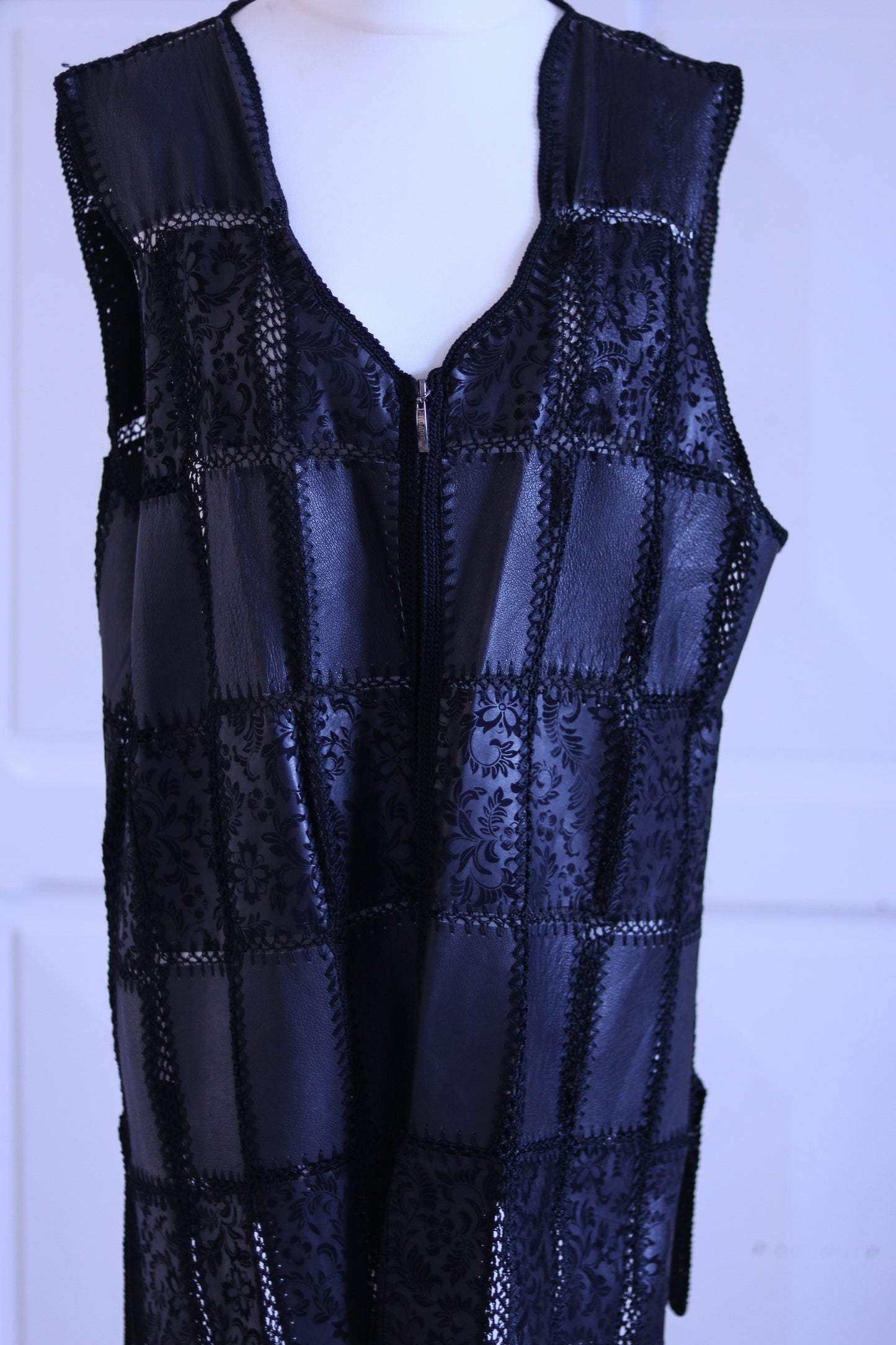 Gilet cuir et tricot