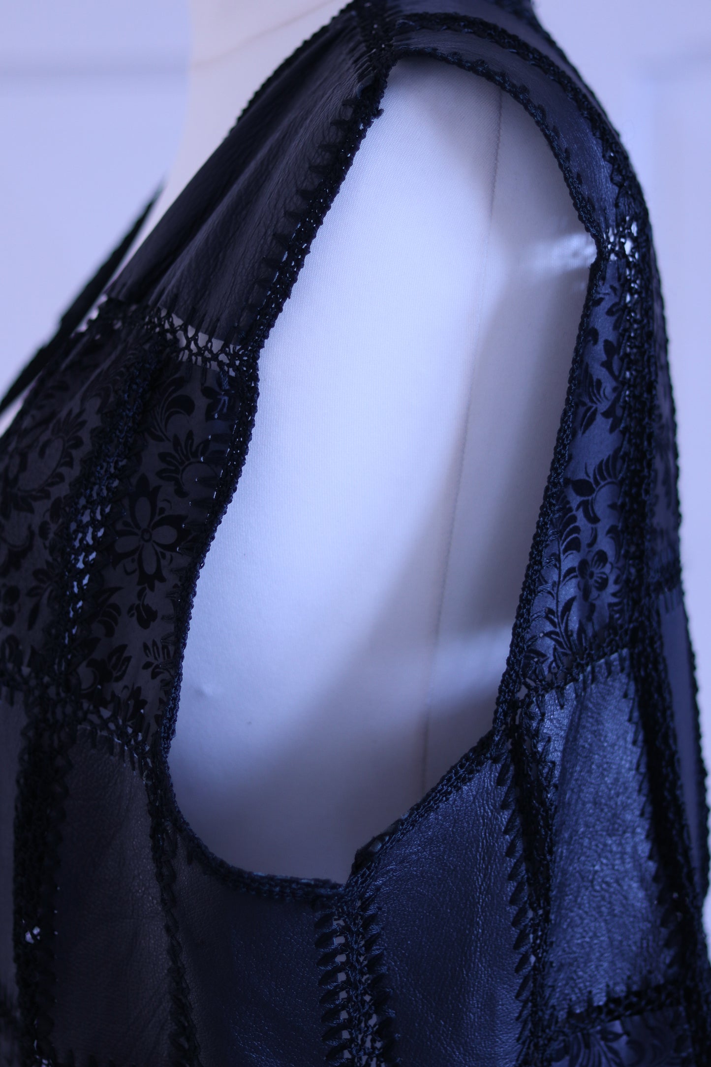 Gilet cuir et tricot