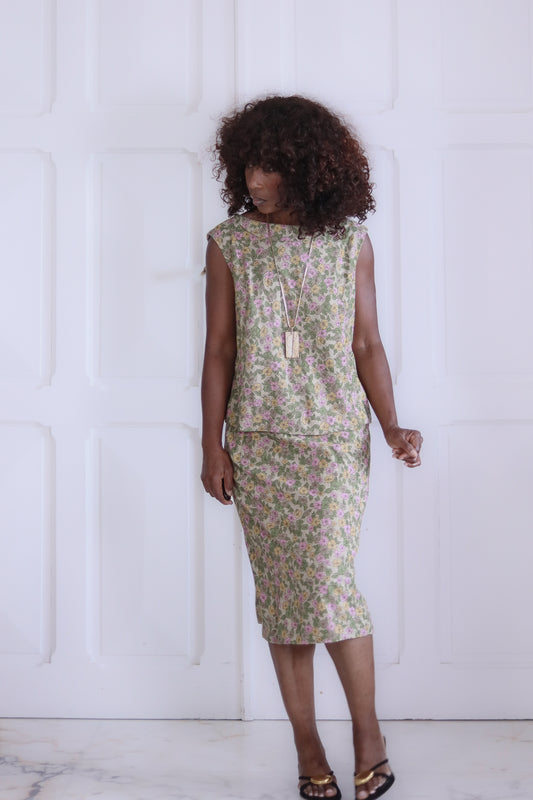 Fait main ensemble jupe années 1960