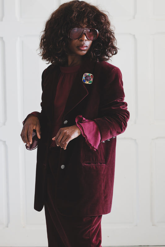 Taillissime ensemble jupe velours burgundy