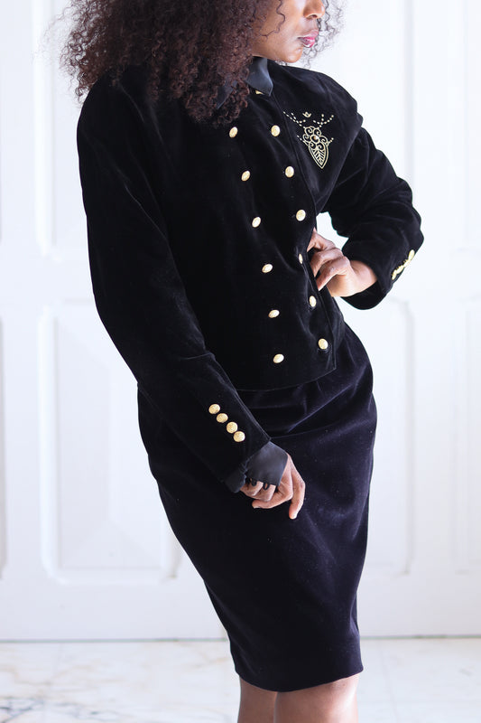 Ensemble jupe velours de coton