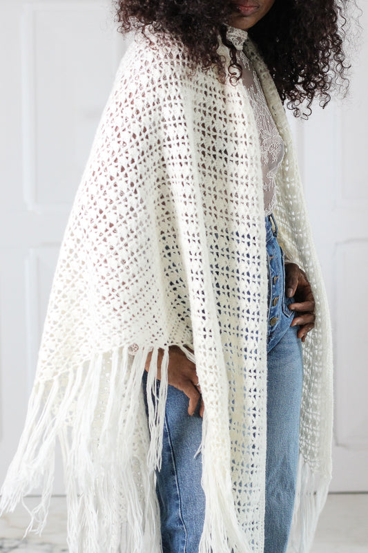 Longue étole crocheté main