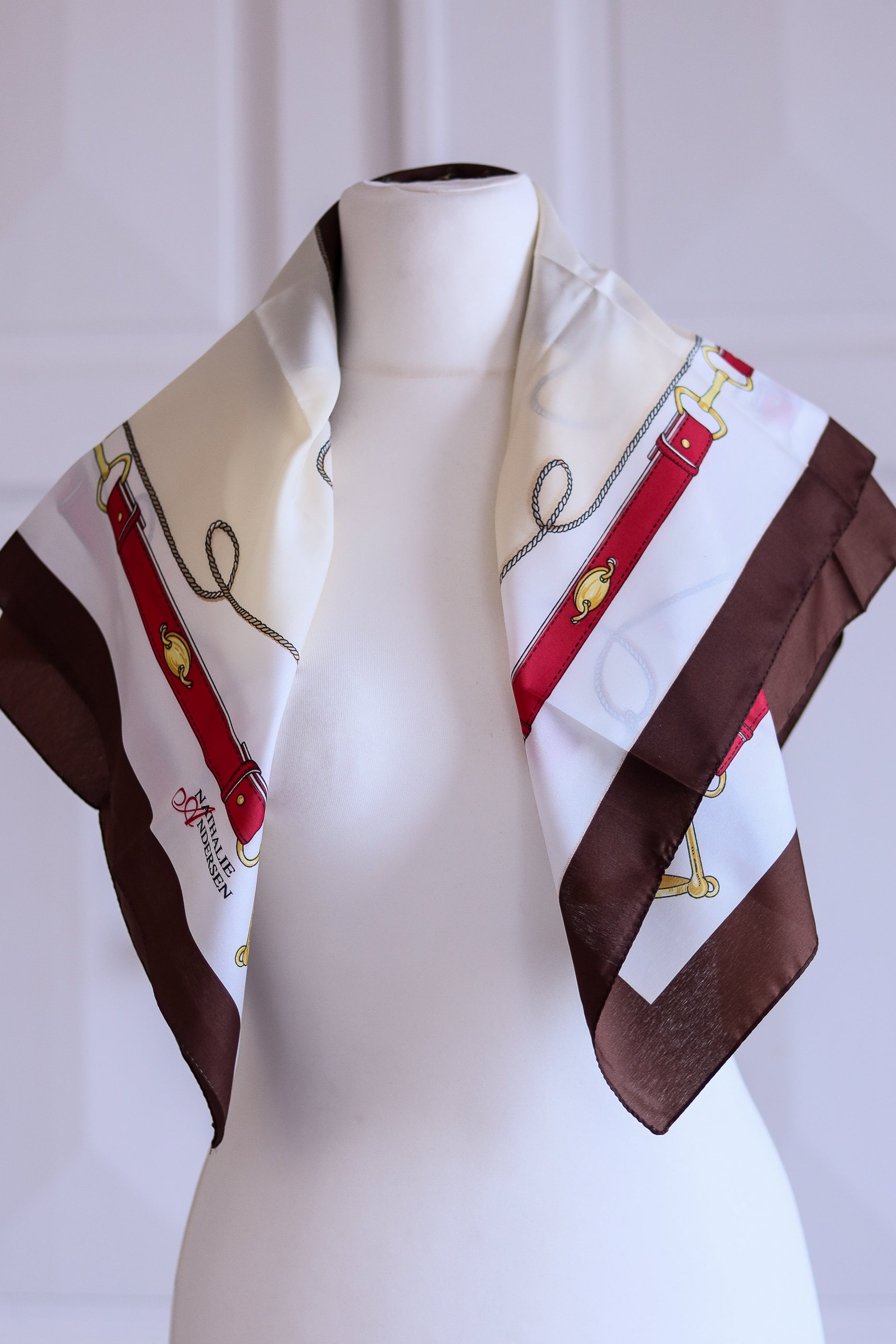 Foulard Vintage Mondi En Soie 100% - Motif Floral, Multicolore, Fait Main En Italie, Occasion Bon état