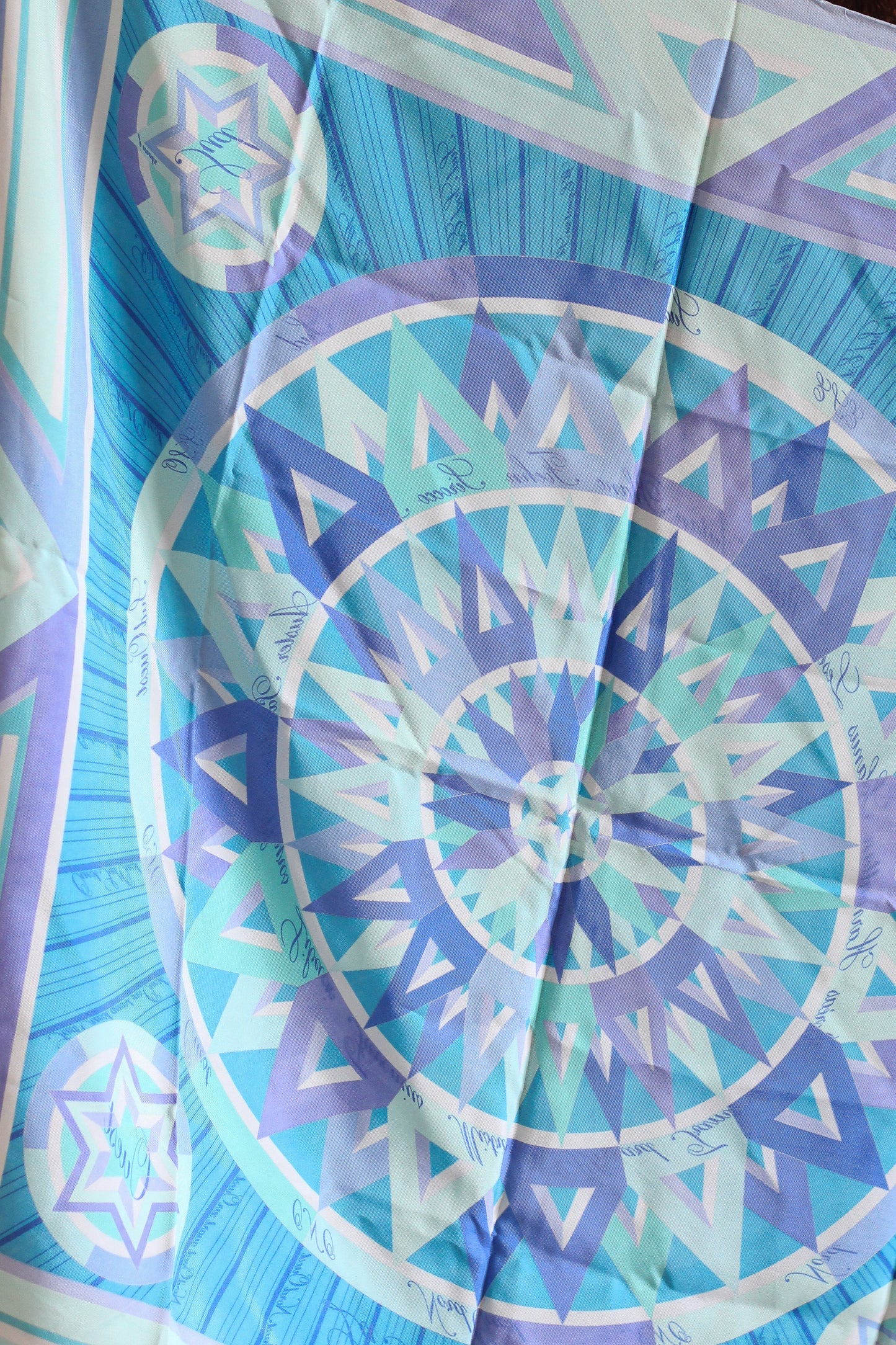 Foulard carré de soie marine