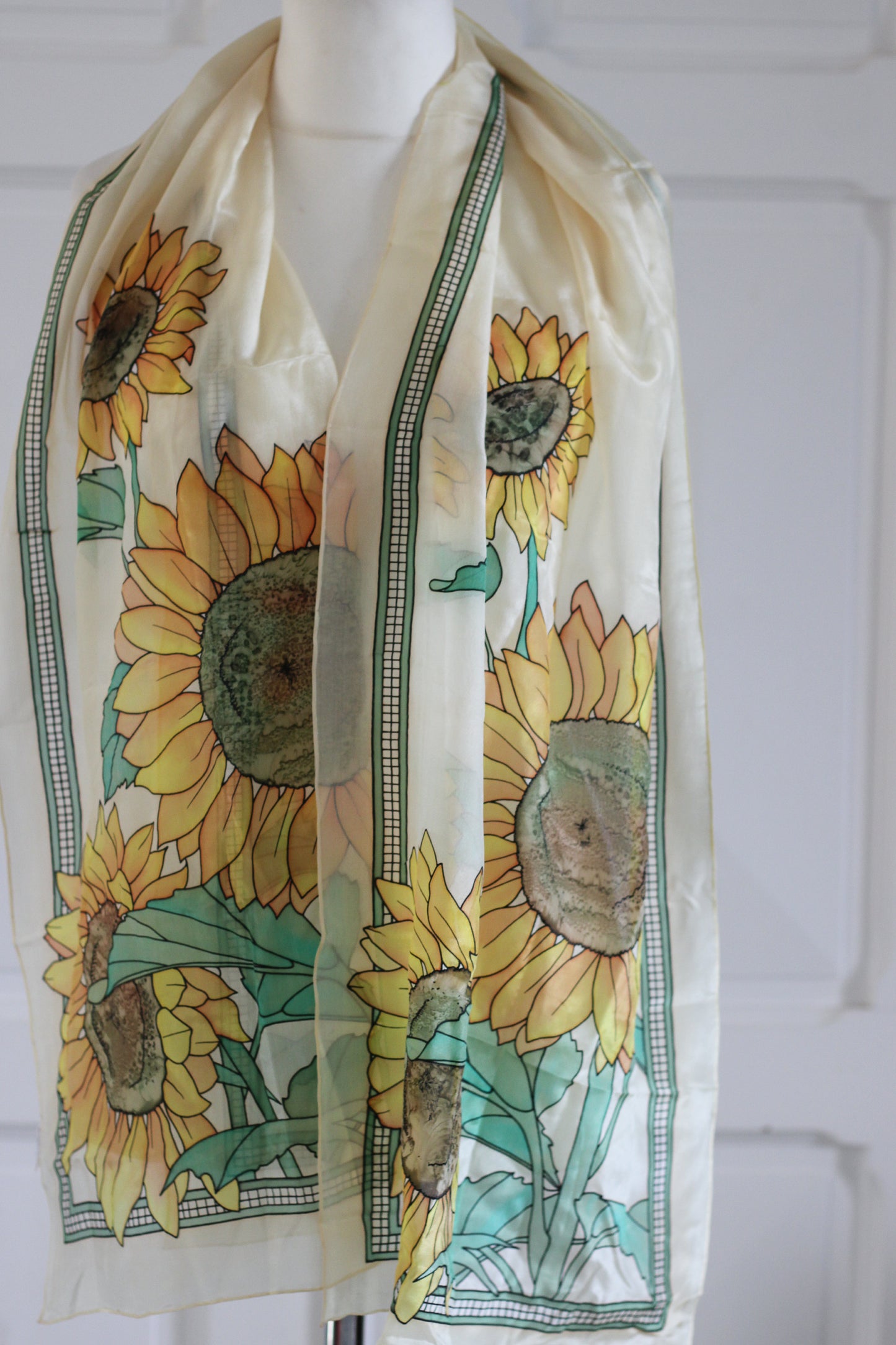 Foulard étole en soie fait main