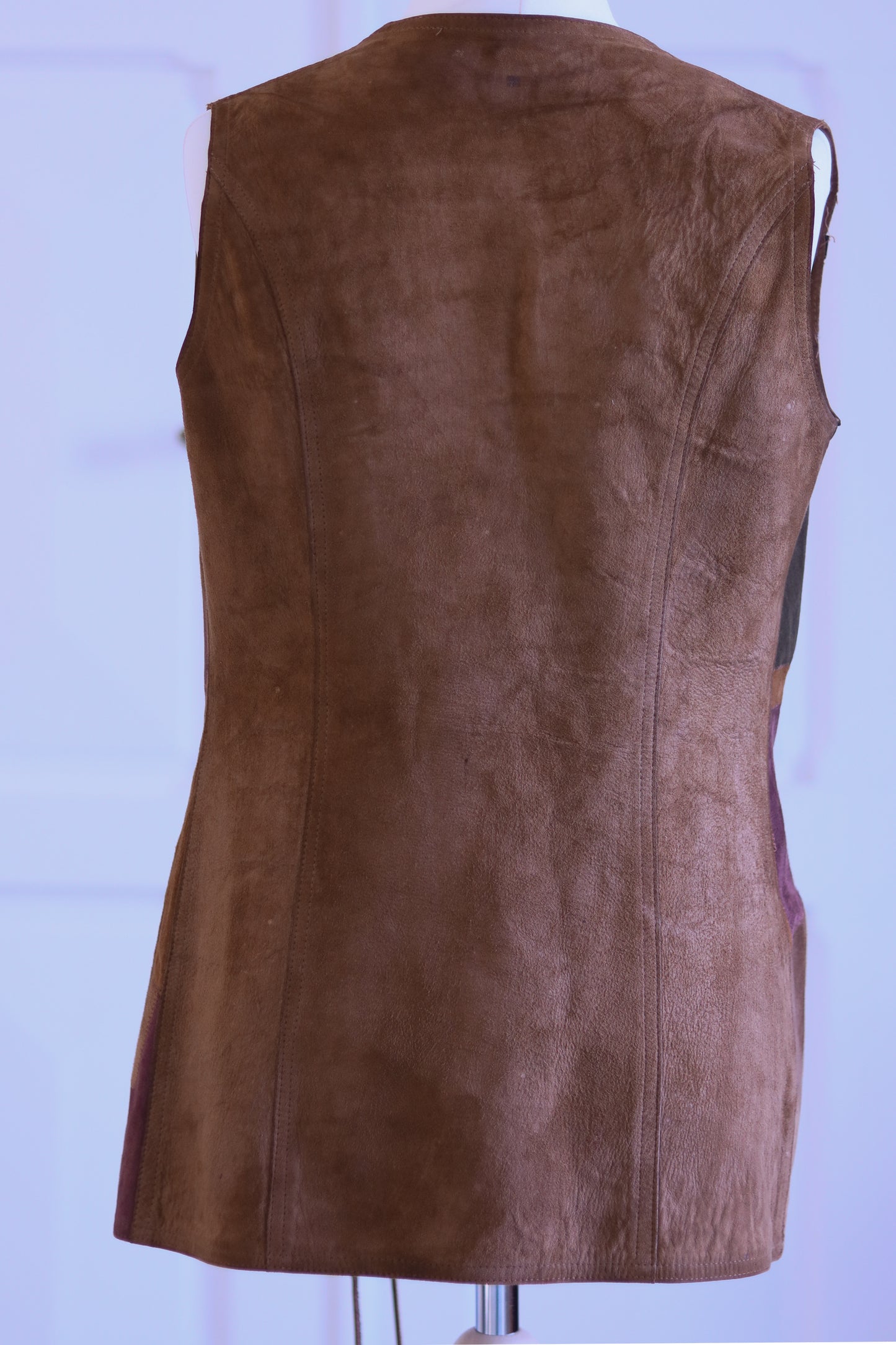 Gilet cuir patchwork