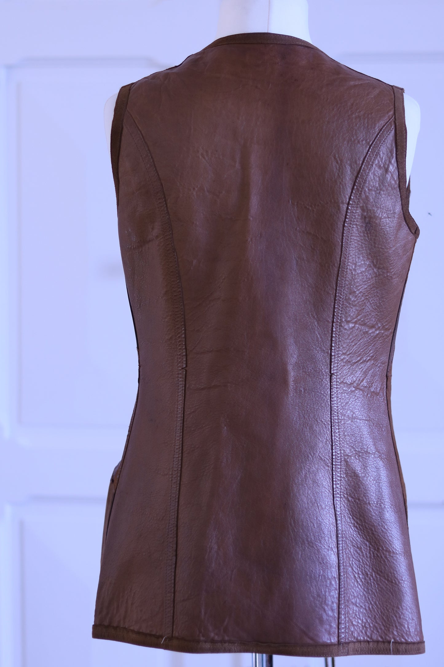 Gilet cuir patchwork