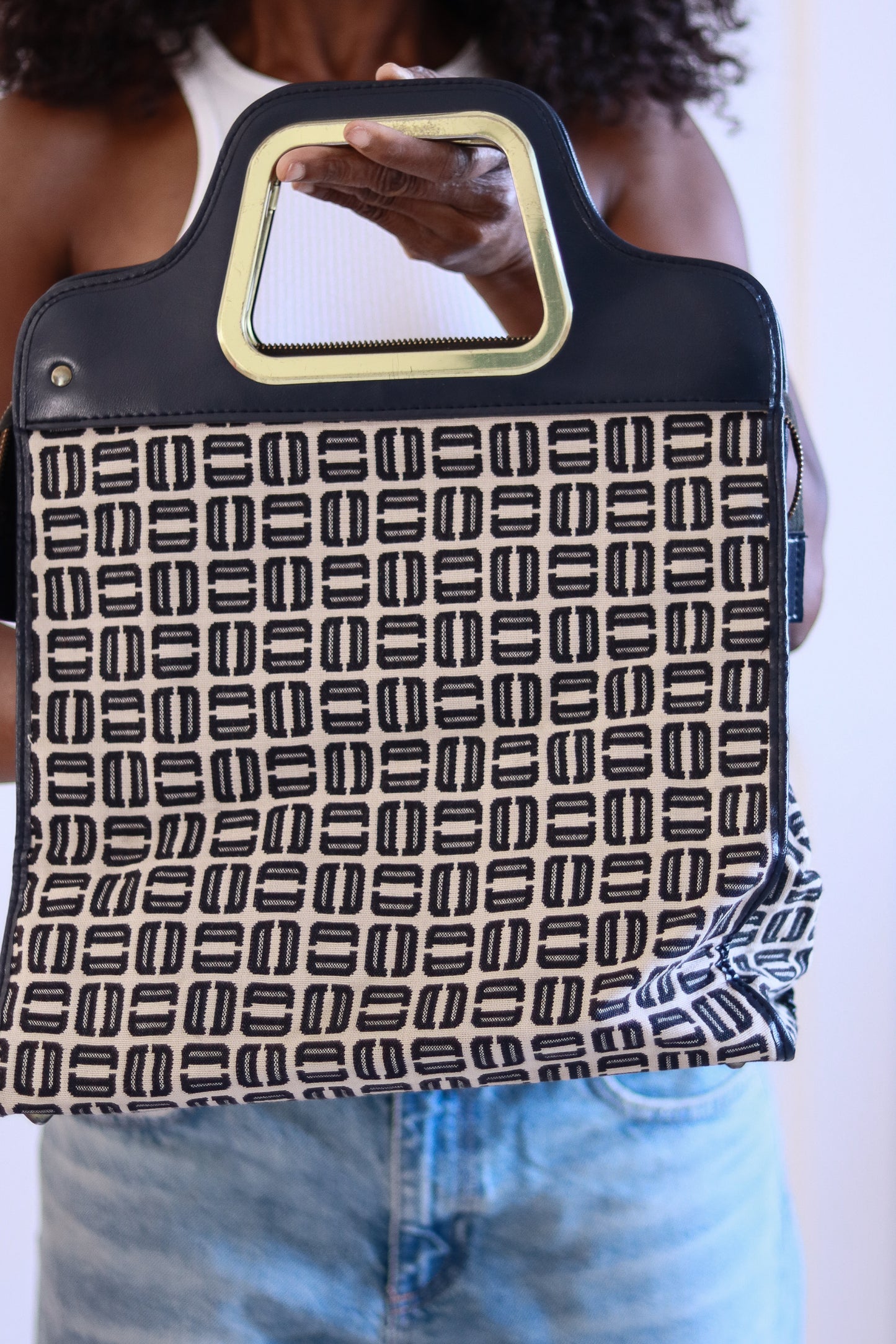 Grand sac main à motifs