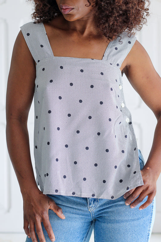 Guy Laroche haut à motifs pois