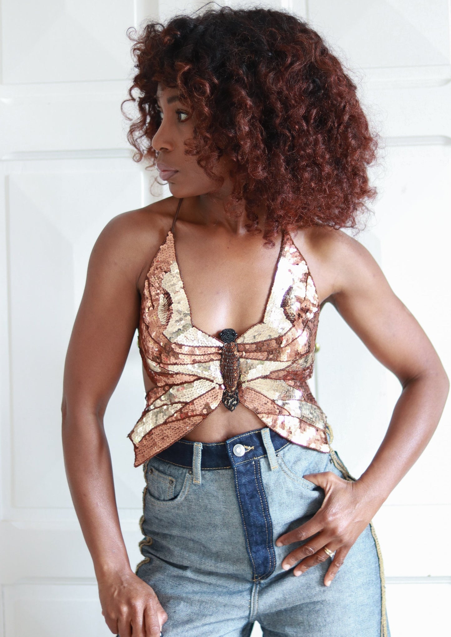 top à sequins