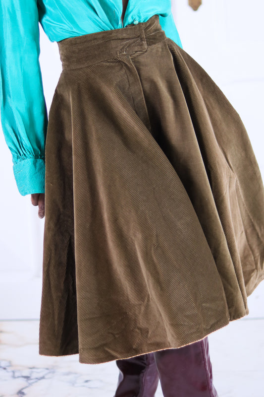 E&E jupe culotte en velours côtelé