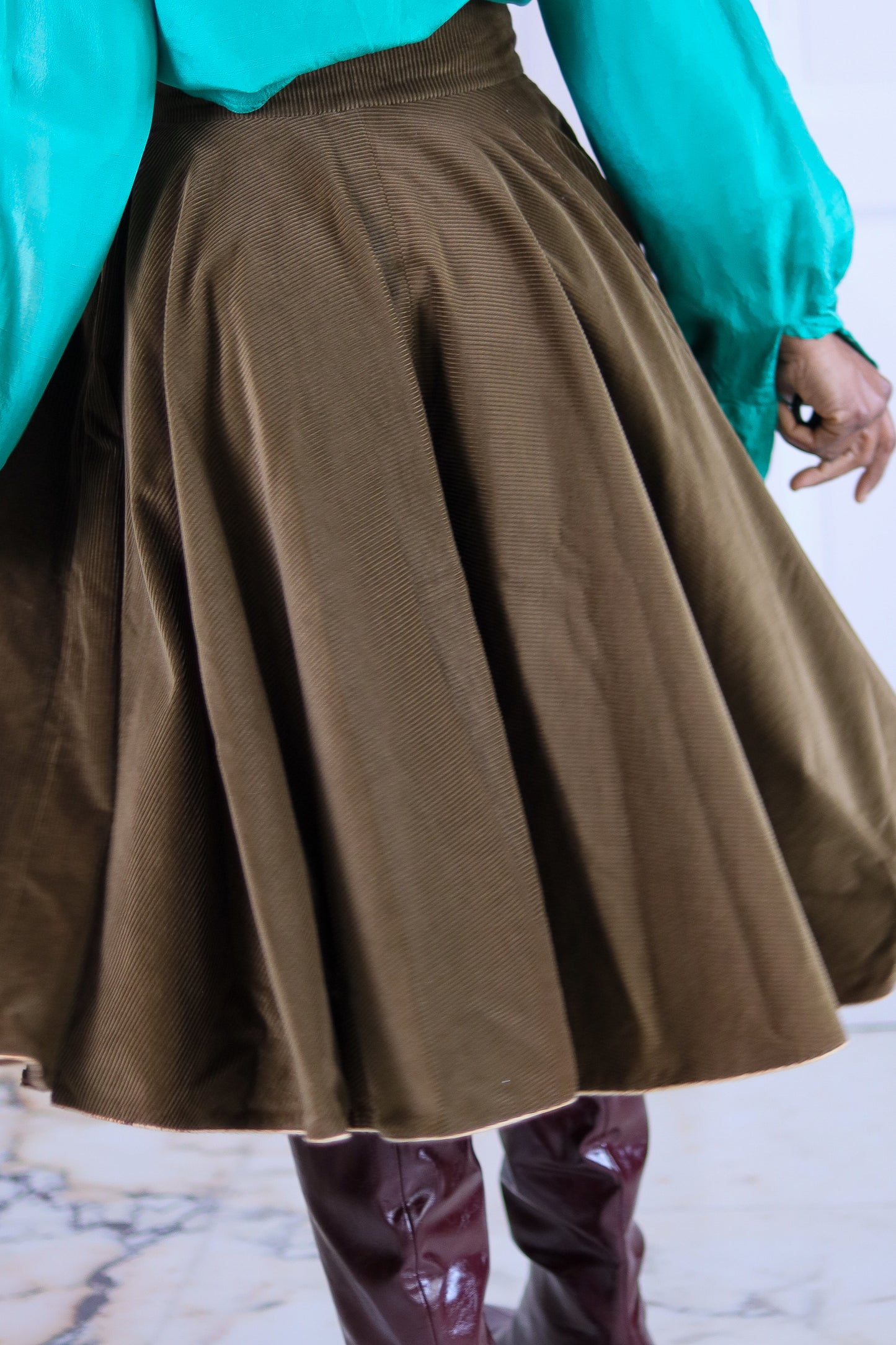 E&E jupe culotte en velours côtelé