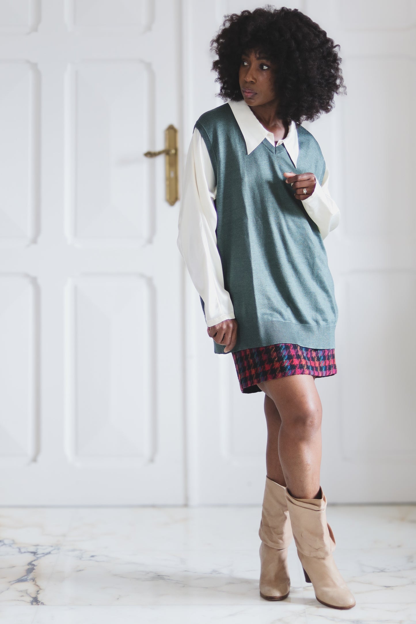 Pull sans manches en laine