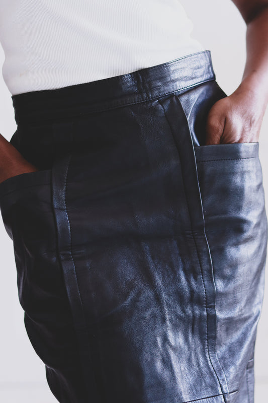 Louis London jupe crayon en cuir