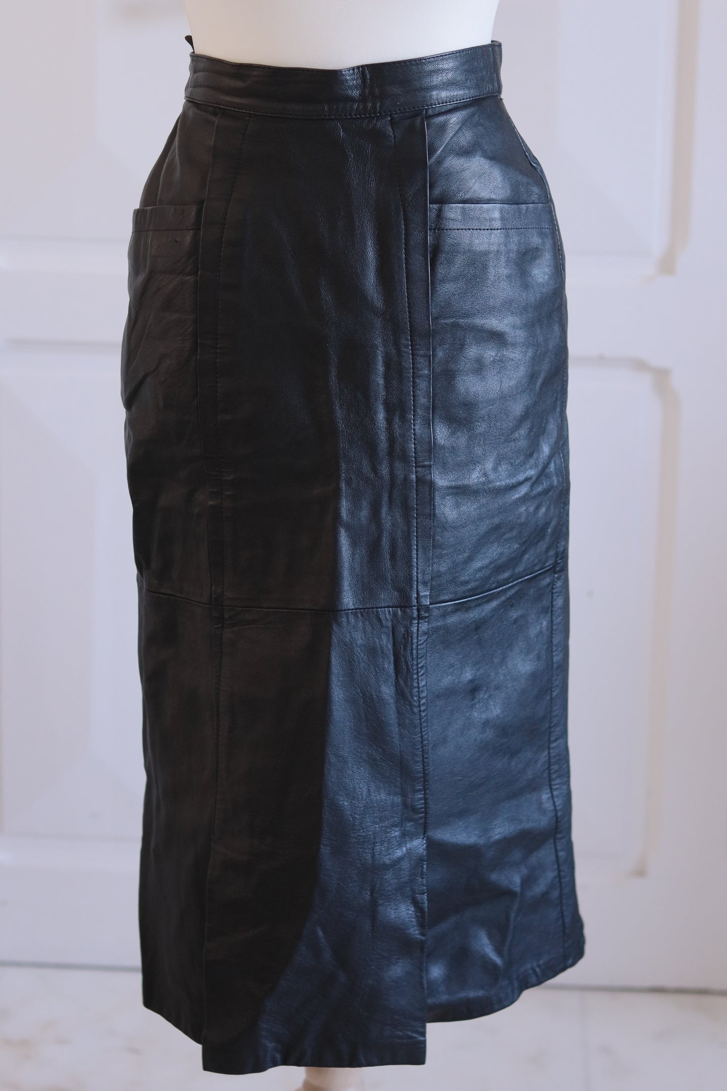 Louis London jupe crayon en cuir